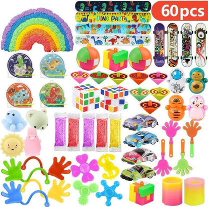 Soi-Meme 60 Pcs Carnival Treasure Box Toys - Mini Bulk Gifts for Kids' Parties & Easter Baskets
