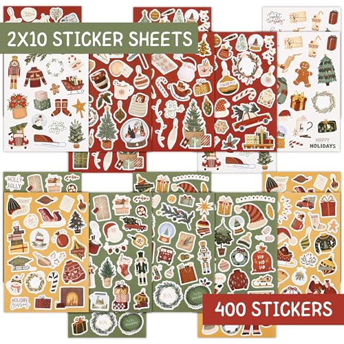 Christmas Stickers for Kids - Large Set of 400 Holiday Decorations - Variation of THIS listing