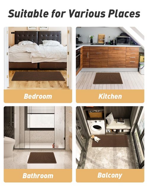 AMOAMI Upgraded Waffle Bath Mat, Super Absorbent Non Slip Bath Mats for Bathroom Floor, Machine Washable Bathroom Rugs with Tassels, Rubber Backed Bathroom Mats, Ultra Soft, 24" x 36",Terracotta