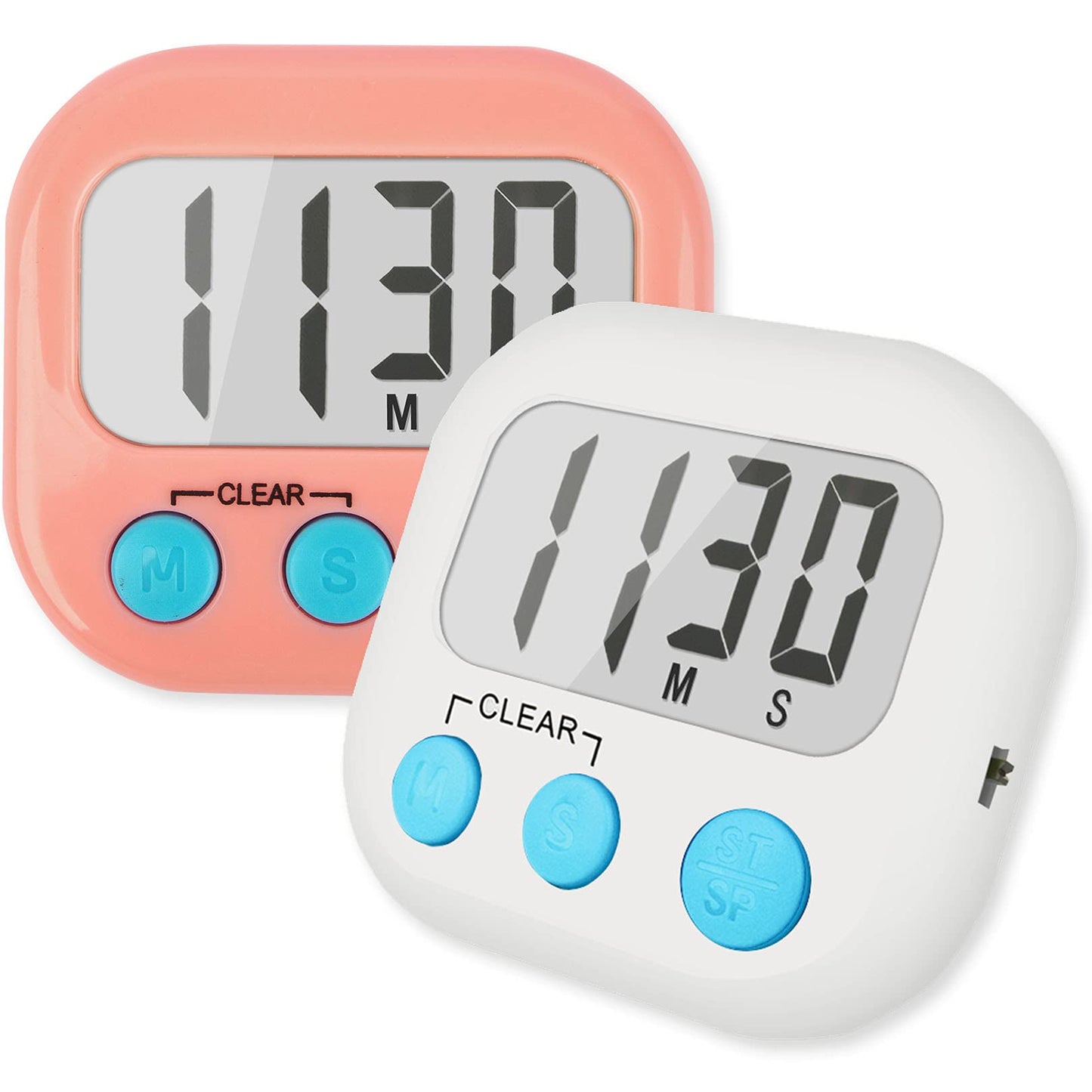 2Pack Classroom Timers for Teachers Kids Digital Timer Pink White