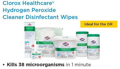 Clorox Healthcare Disinfectant Wipes - Hydrogen Peroxide Formula, 6.75" x 9", 95 Count