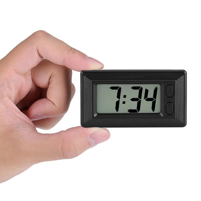 LCD Digital Clock with Time, Date & Calendar Display — Desk & Car Mount