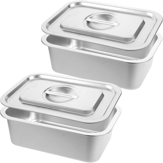 Regine Switzerland 4-Inch Extra Deep Lasagna Baking Pan - 304 Stainless Steel, 10.6x14.2 Inch, Includes Lid