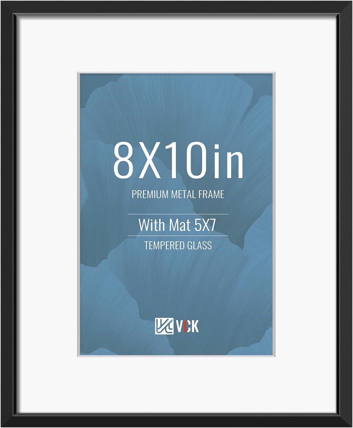 VCK 8x10 Picture Frame - High-End Aluminum Metal with Tempered Glass | Displays 5x7 or 8x10 Photos