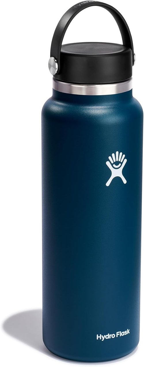 Hydro Flask Water Bottle - Insulated Stainless Steel with Wide Mouth Flex Lid | 40 Oz, Leakproof & Refillable