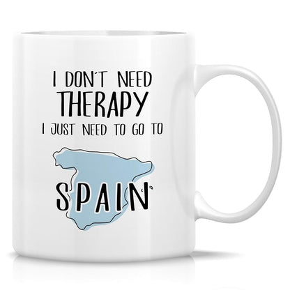 Funny Spain Mug - 11oz White Ceramic Coffee Cup Gift for Fans
