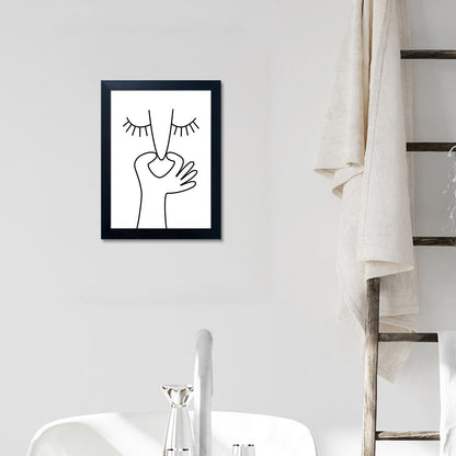 Regine Switzerland Funny Bathroom Wall Art - Black and White Canvas Print for Washroom Decor