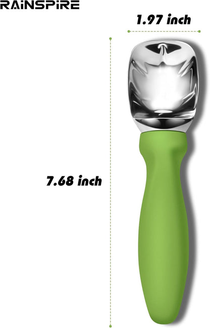 Rainspire Stainless Steel Ice Cream Scoop - Heavy Duty with Comfortable Handle | Perfect for Gelato, Sorbet, and Cookie Dough