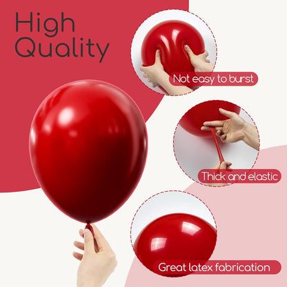 Skiennix Dark Red Balloon Arch Kit - 122pcs in Various Sizes for Wedding, Bridal Shower & Birthday Decor