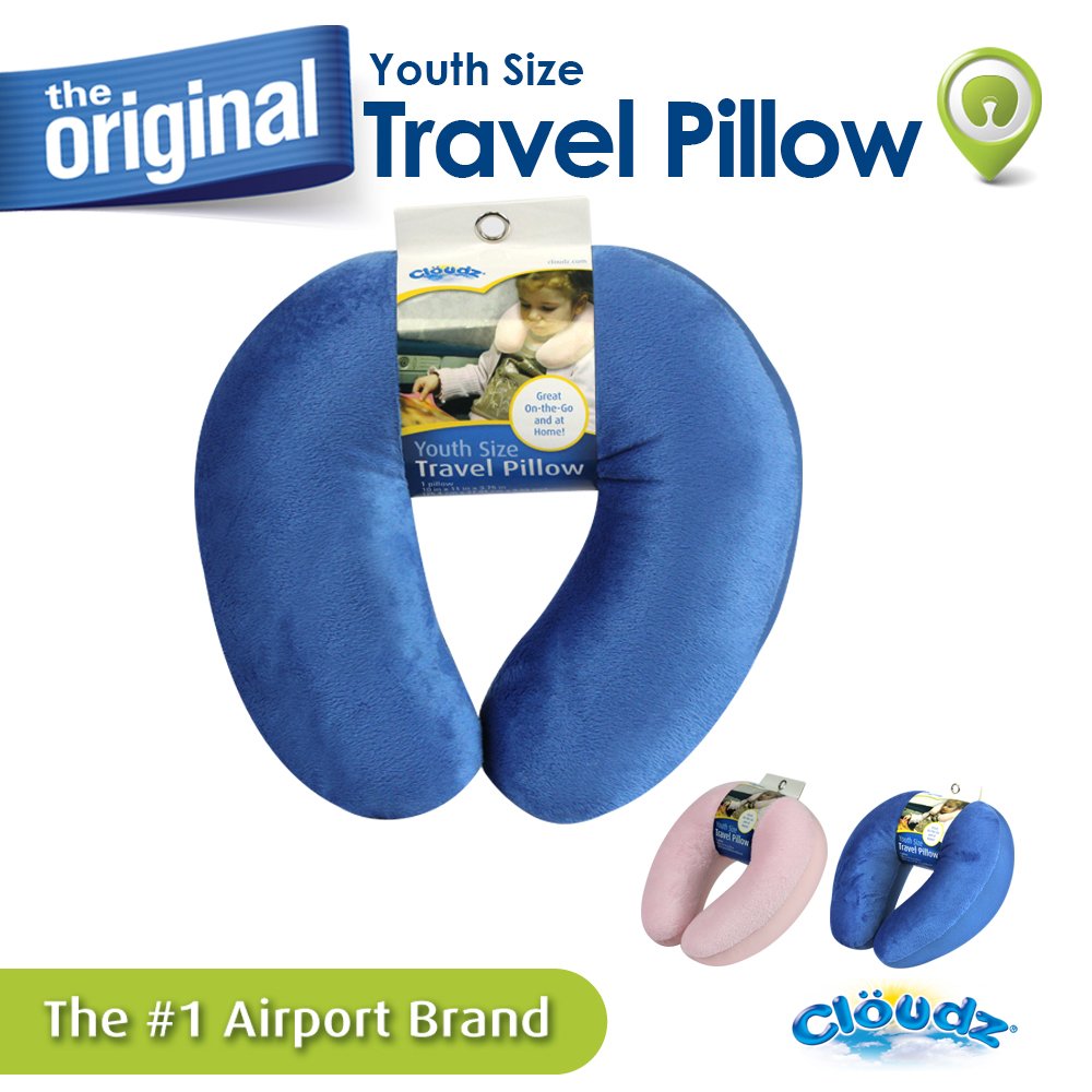 Cloudz Kids Dual Comfort Microbead Travel Neck Pillow - Blue