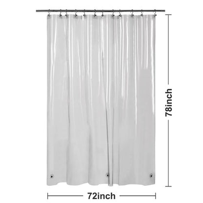Barossa Design Clear Black Long Shower Curtain Liner 78" Height - 3 Magnets & Waterproof Lightweight PEVA Shower Liner for Bath Tub, PVC Free, Metal Grommets, Clear Black, 72x78