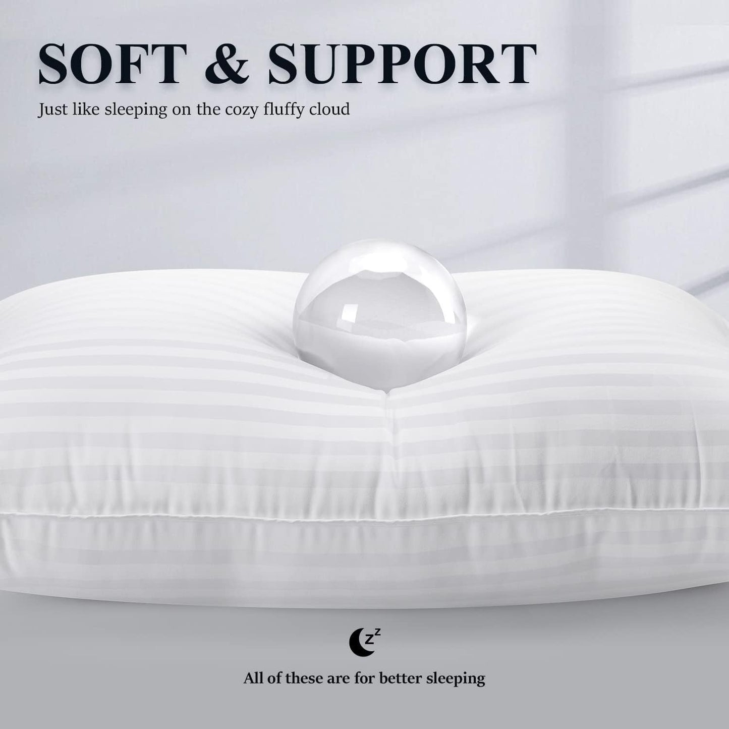 COZSINOOR Queen Size Bed Pillows - Hotel Quality Cooling Microfiber Set of 2 for All Sleep Positions
