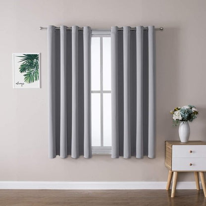 ChrisDowa Blackout Curtains - Thermal Insulated Room Darkening Drapes | Light Grey, 52 x 63 Inch, 2 Panels Set