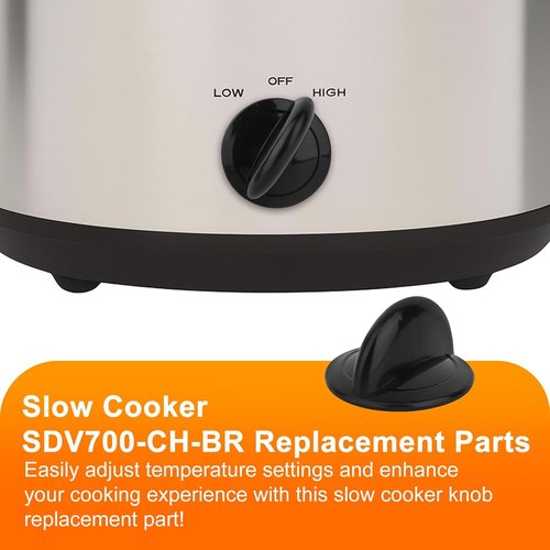 Crockpot | 2-Pack Adjustable Temperature Dial Replacement Knobs - Compatible with SCV700-CH-BR