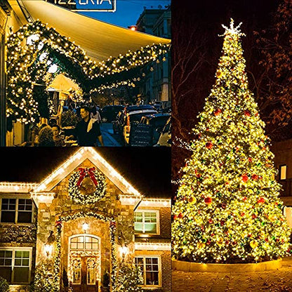 Christmas String Lights 33ft 100 LED Battery Operated Warm White Outdoor Indoor