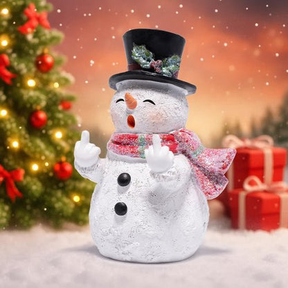 Hodao Snowman Figurine - Unique Winter Home Decoration | Funny Festive Ornament for New Year Gift