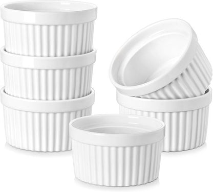 MALACASA Casserole Dishes - 8 oz Oven Safe Ramekins for Baking and Serving