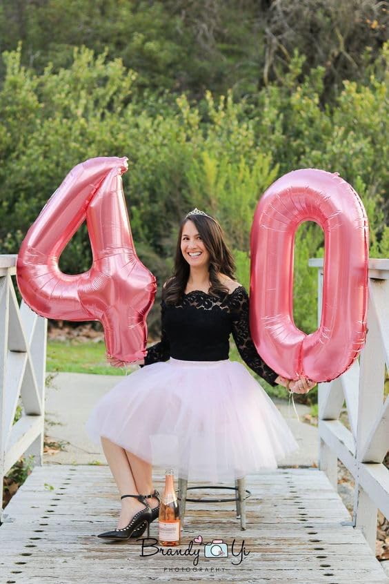 Number 0 Balloons - 40 Inch Pink Number Balloons for Birthday, Wedding, Baby Shower Decor