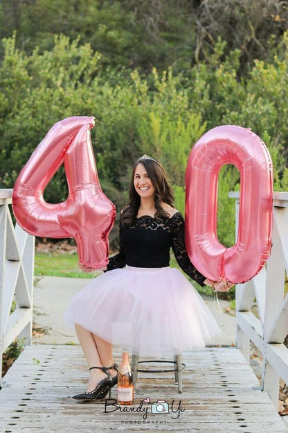 Number 0 Balloons - 40 Inch Pink Number Balloons for Birthday, Wedding, Baby Shower Decor