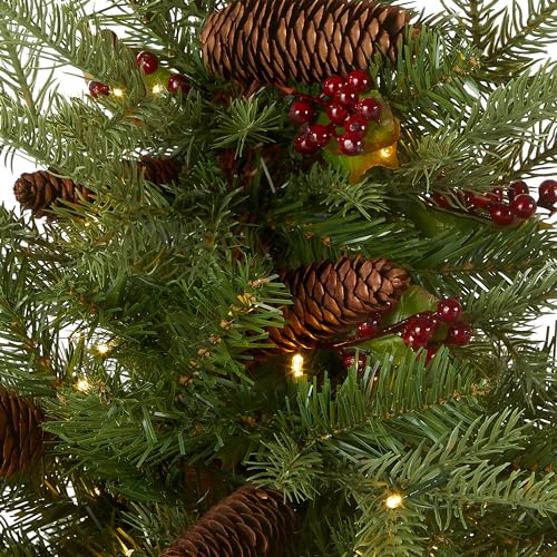 2ft Pre-Lit Nordic Spruce Mini Christmas Tree - Feel Real Artificial Holiday Tree