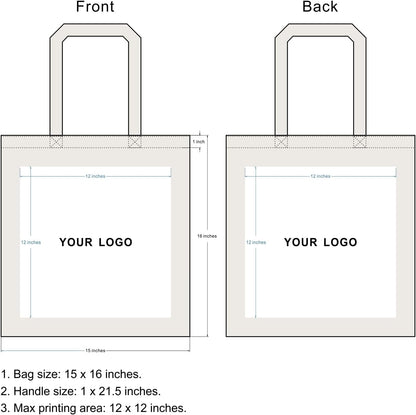 TOPDesign Custom Cotton Tote Bags - 240-Pack Personalized Cloth Bags for DIY & Promotions