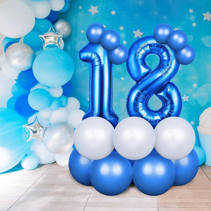 OFFCUP 40-Inch Blue Number 1 Balloon - Self-Inflating Foil Balloon for 1st Birthday Celebrations