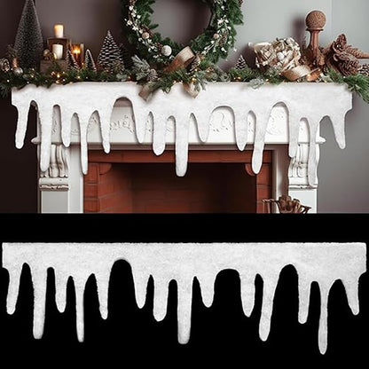 Artificial Snow Garland Roll - Felt Icicle Snow Cover for Christmas Decorations