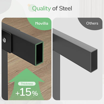 Novilla Twin Bed Frame, 14 Inch Metal Platform Bed Frame Twin Size No Box Spring Needed, Heavy Duty Steel Slat Support, Easy Assembly