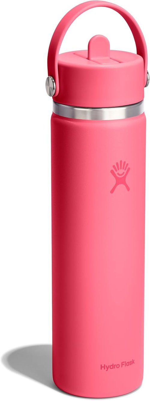 Hydro Flask Water Bottle - Insulated Stainless Steel - Leakproof Wide Straw Lid | 24 Oz Popstar Pink