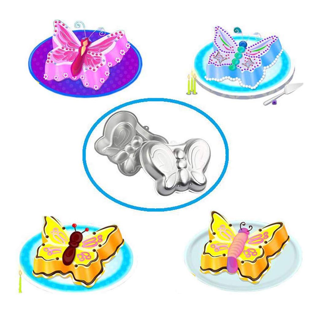 Ulalaza Butterfly Cake Pan 3D Aluminum Cake Mould Wedding Christmas Birthday Cake Baking Pan