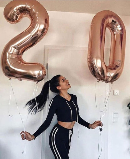 Skiennix 50 Balloon Number - 40 Inch Rose Gold Foil Decoration for 50th Birthday Party