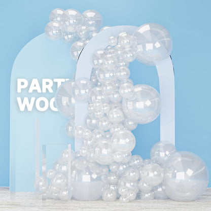 PartyWoo Clear Balloons - 120-Piece Transparent Balloon Arch Kit for Weddings, Graduations & Parties | 18", 12", 10", 5" Sizes