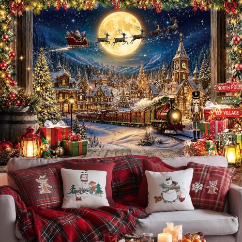 Christmas North Pole Backdrop 10x8FT Christmas Village Photography Background