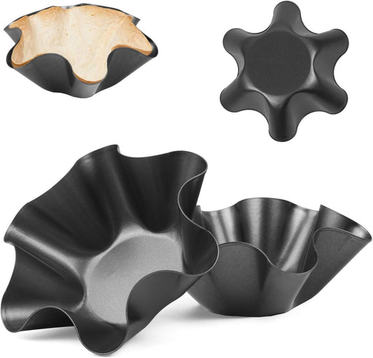RUVINCE Taco Bowl Maker - Nonstick 4-Pack for Perfect Tortilla Bowls & Salad Shells