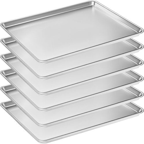 Half Size Baking Sheet Pan Set by [Brand Name] - Commercial Quality Aluminum Cookie Tray | 13" x 18" for Baking & Roasting