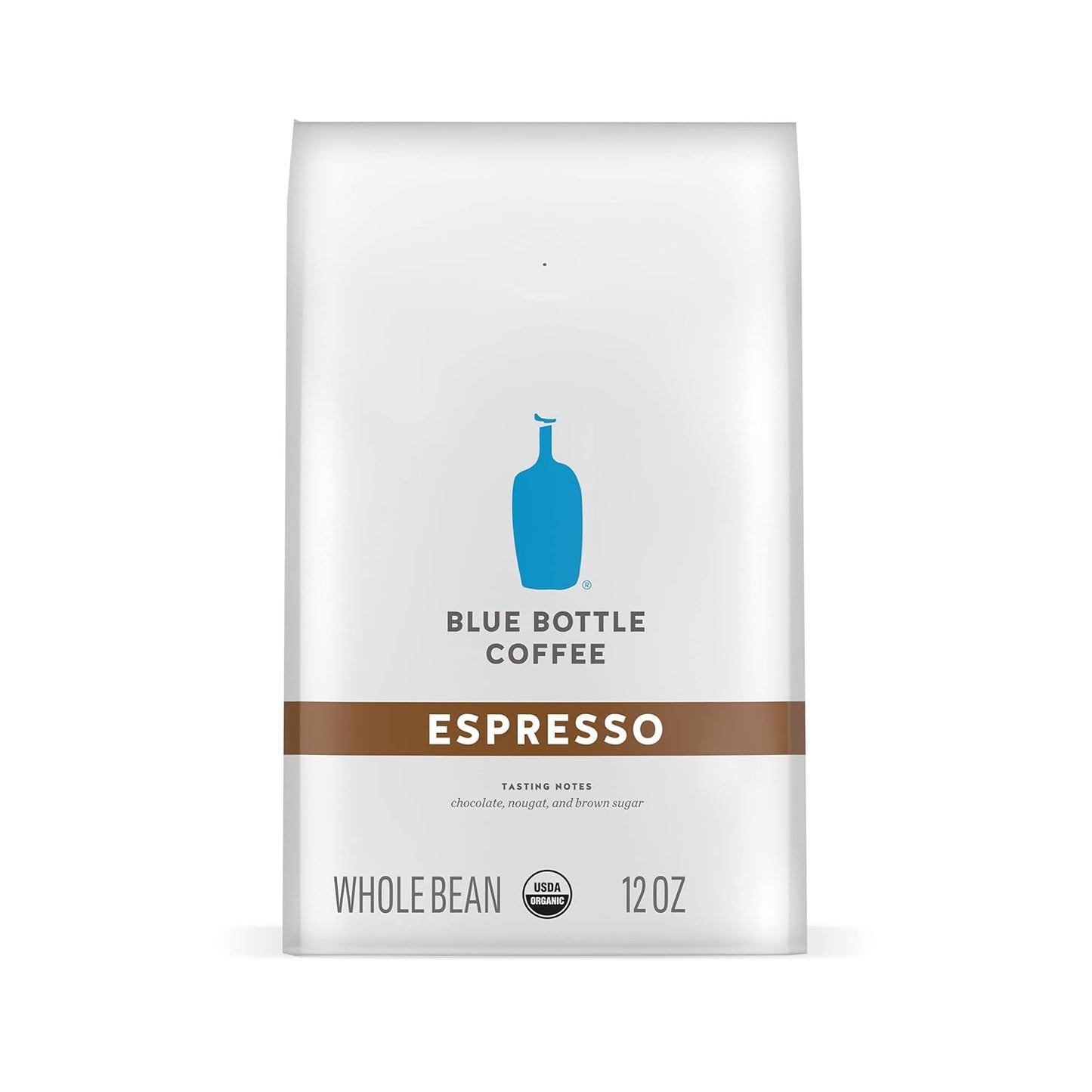 Blue Bottle Organic Espresso Coffee - Dark Roast Whole Beans, 12 Ounce Bag