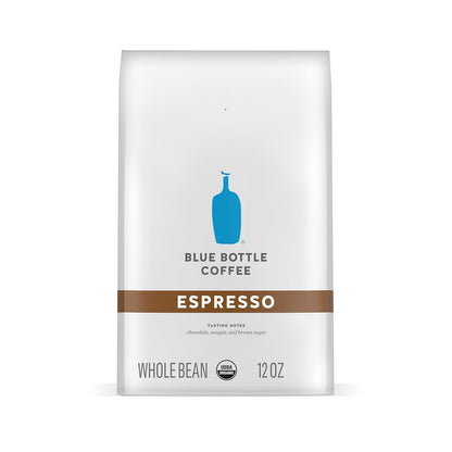 Blue Bottle Organic Espresso Coffee - Dark Roast Whole Beans, 12 Ounce Bag