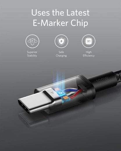 Anker USB C to USB C Cable - 6 FT Fast Charging 100W Charger Cord for iPhone 17, MacBook Pro, Pixel (Black)
