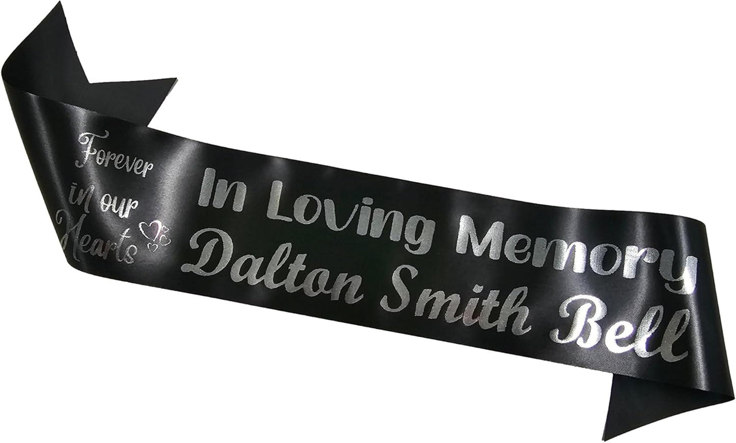 Regine Switzerland Personalized Memorial Funeral Sash - In Loving Memory Ribbon for Casket or Wreath (White)