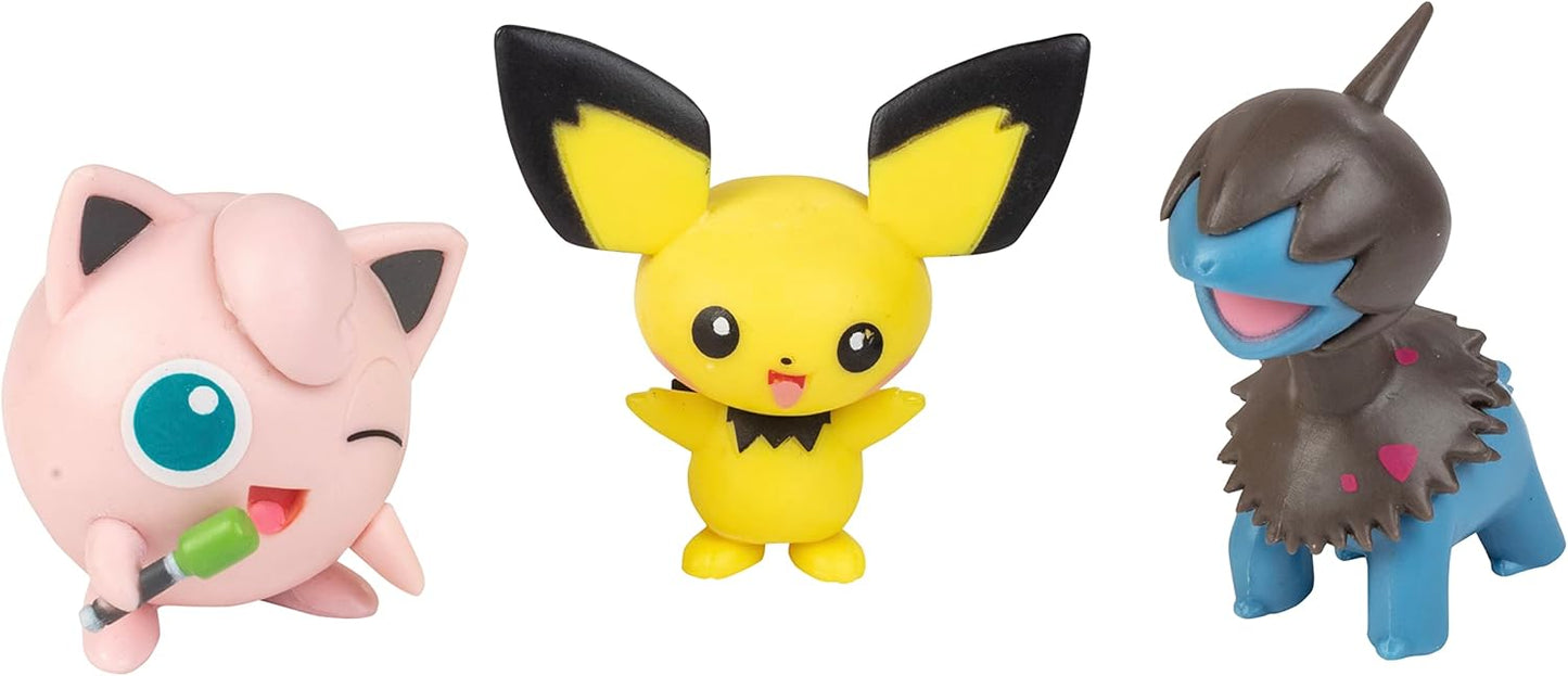 Pokémon Battle Figure Toy Set - 6 Collectible Figures Including Pichu, Yamper & More | Perfect Gift for Kids 4+