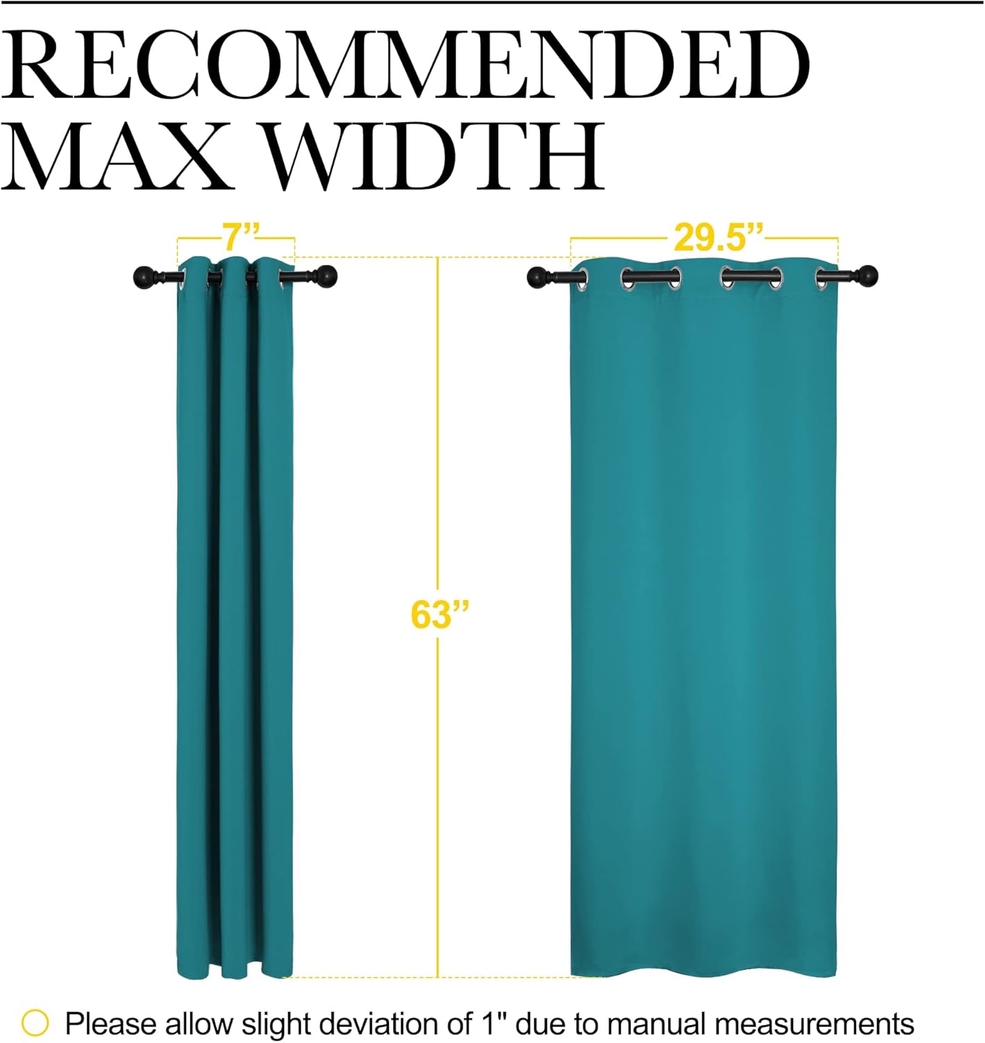 NICETOWN Blackout Curtains - Thermal Insulated Room Darkening Panels for Elegant Bedrooms | Peacock Teal, 63 Inch, 2 Pieces