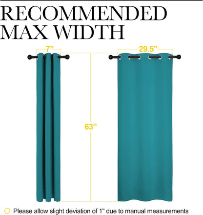 NICETOWN Blackout Curtains - Thermal Insulated Room Darkening Panels for Elegant Bedrooms | Peacock Teal, 63 Inch, 2 Pieces