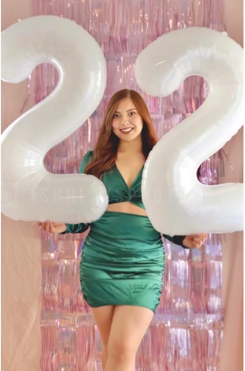 White Number 4 Balloon - 40 Inch Giant Foil Balloon for 4th Birthday Party Decorations
