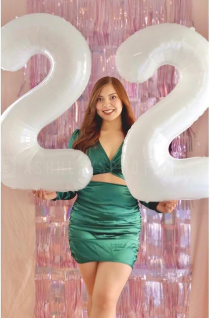White Number 4 Balloon - 40 Inch Giant Foil Balloon for 4th Birthday Party Decorations