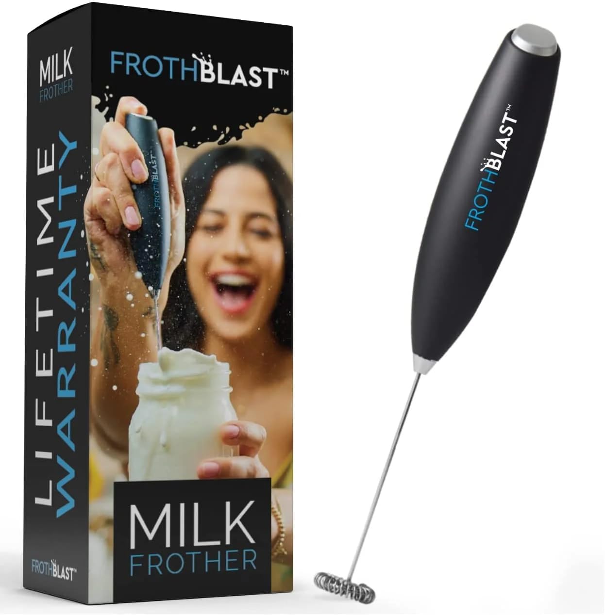 Milk Frother Handheld - Whisk Foam Maker for Lattes, Cappuccinos & More | Perfect for Hot Drinks