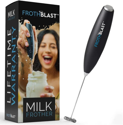 Milk Frother Handheld - Whisk Foam Maker for Lattes, Cappuccinos & More | Perfect for Hot Drinks