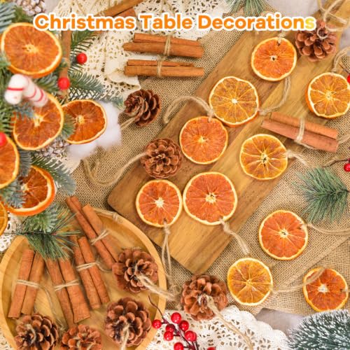 Christmas Dried Orange Slices Pine Cones Cinnamon Stick Set - 50 Pack