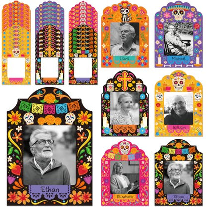 36Pcs Día de los Muertos Paper Photo Frames Decorations Set