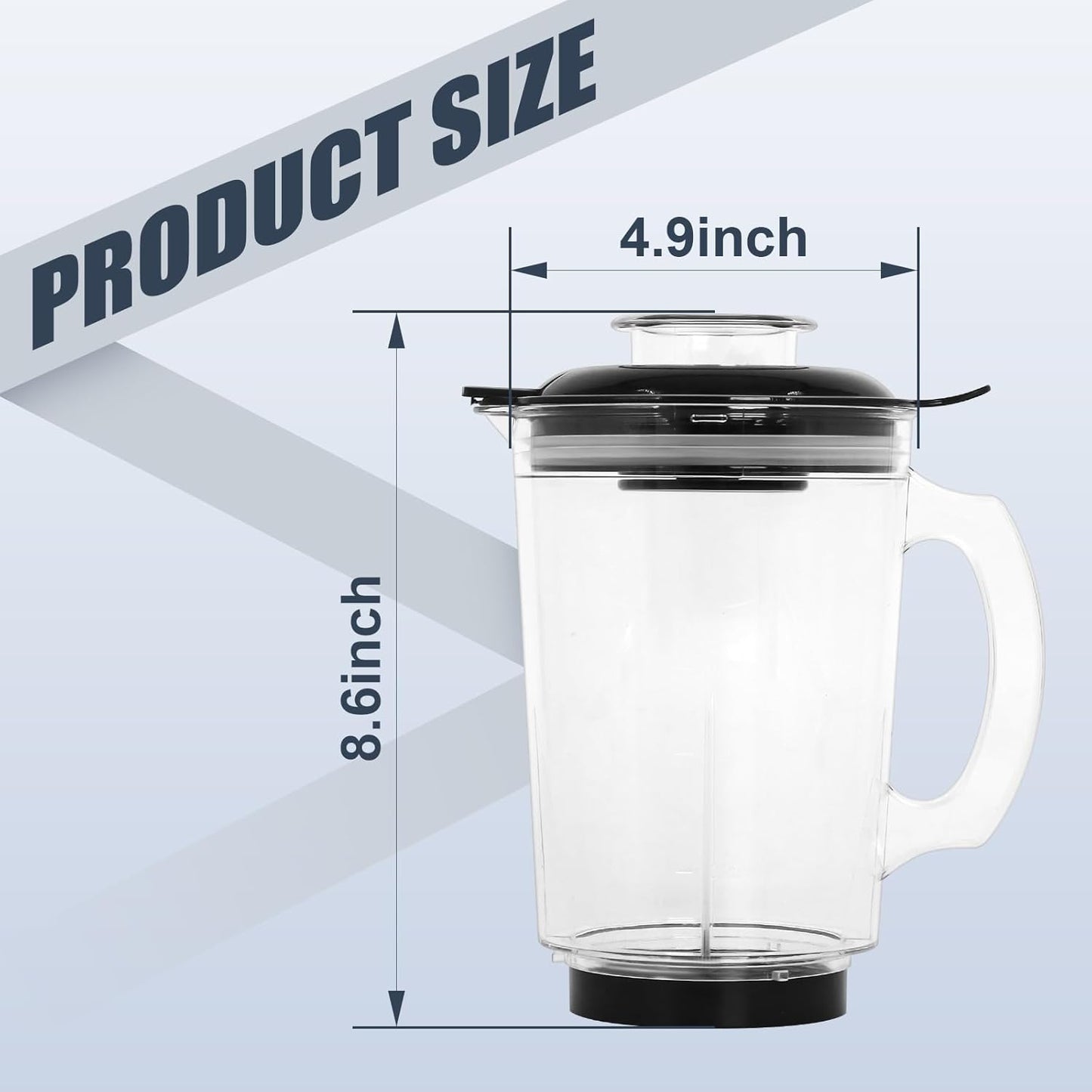 Wadoy 48oz Blender Cup - BPA-Free Tritan Plastic Replacement for Magic Bullet 250W | Leak-Proof Lid for Smoothies & Shakes