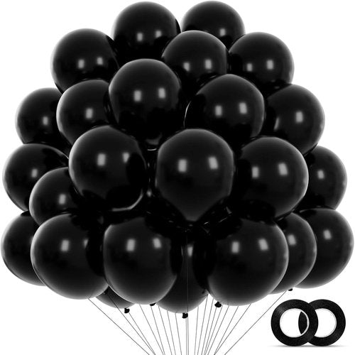 Black Balloons 110 Pcs - Mini 5 Inch Thick Latex Balloons for Weddings & Baby Showers
